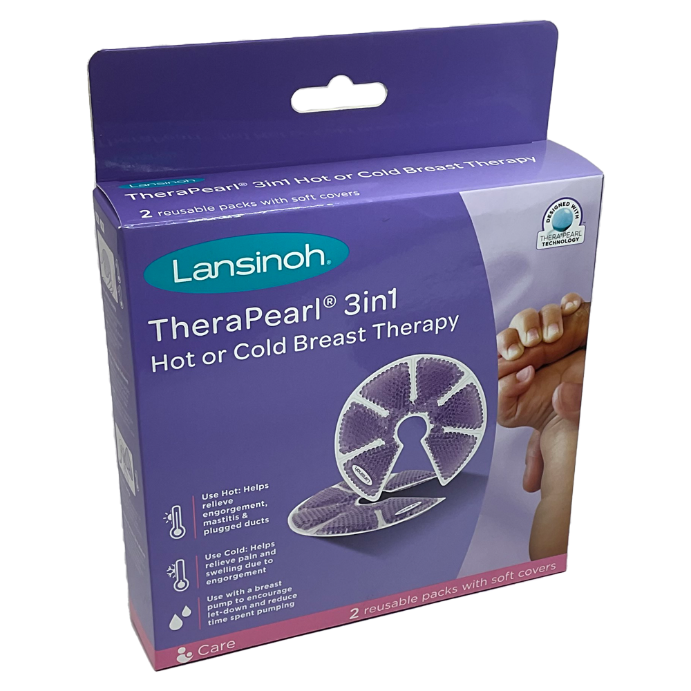 Lansinoh TheraPearl Breast Therapy Packs 2 Reusable Packs & Soft Covers New